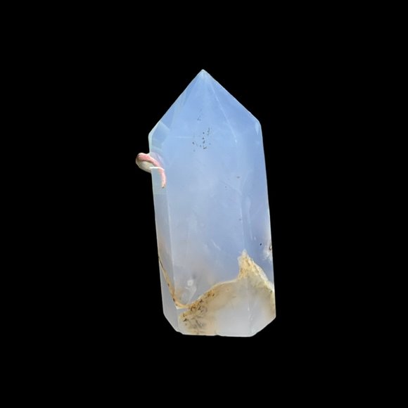 Blue Chalcedony Crystal Healing Stick Pointed Tower Formation Mineral Protection - Picture 3 of 8